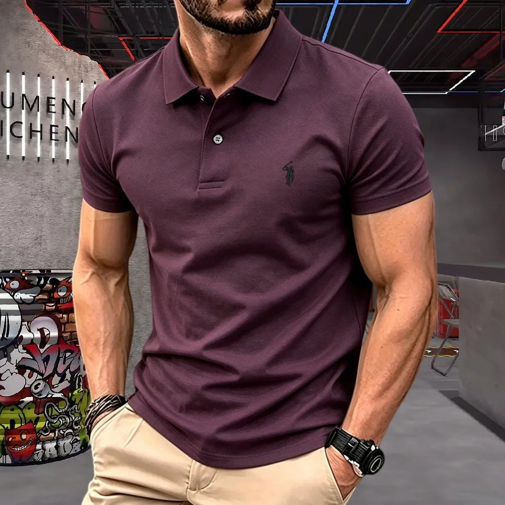100% reine Baumwolle, hochwertiges Marken-Herren-Poloshirt mit kurzen Ärmeln, Sommer 2026, luxuriöses Mode-Golf-Oberteil mit Pony-Stickerei, lässiges T-Shirt