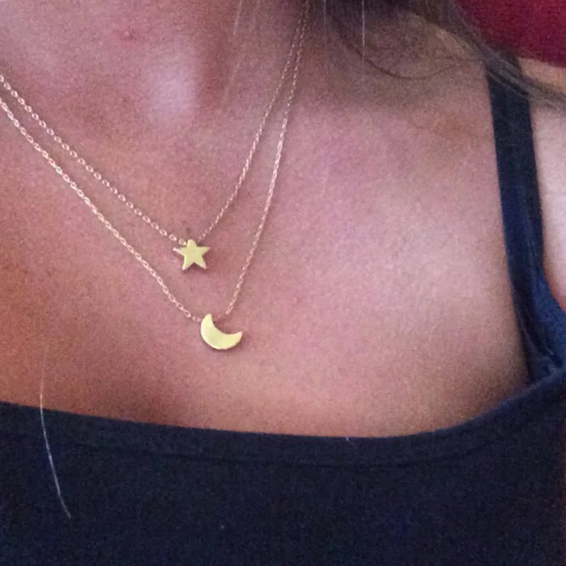 Aihua Minimalistische Halskette mit rundem Stab-Anhänger für Frauen, Schlüsselbein-Halskette, lange Kette, Modeschmuck, Statement-Geschenke für Mädchen