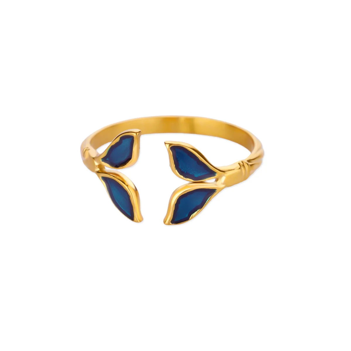 Mode Flügel Ringe Für Frauen Gold Farbe Edelstahl Einstellbare Fischschwanz Ring Ästhetische Hochzeit Weihnachten Schmuck Geschenk