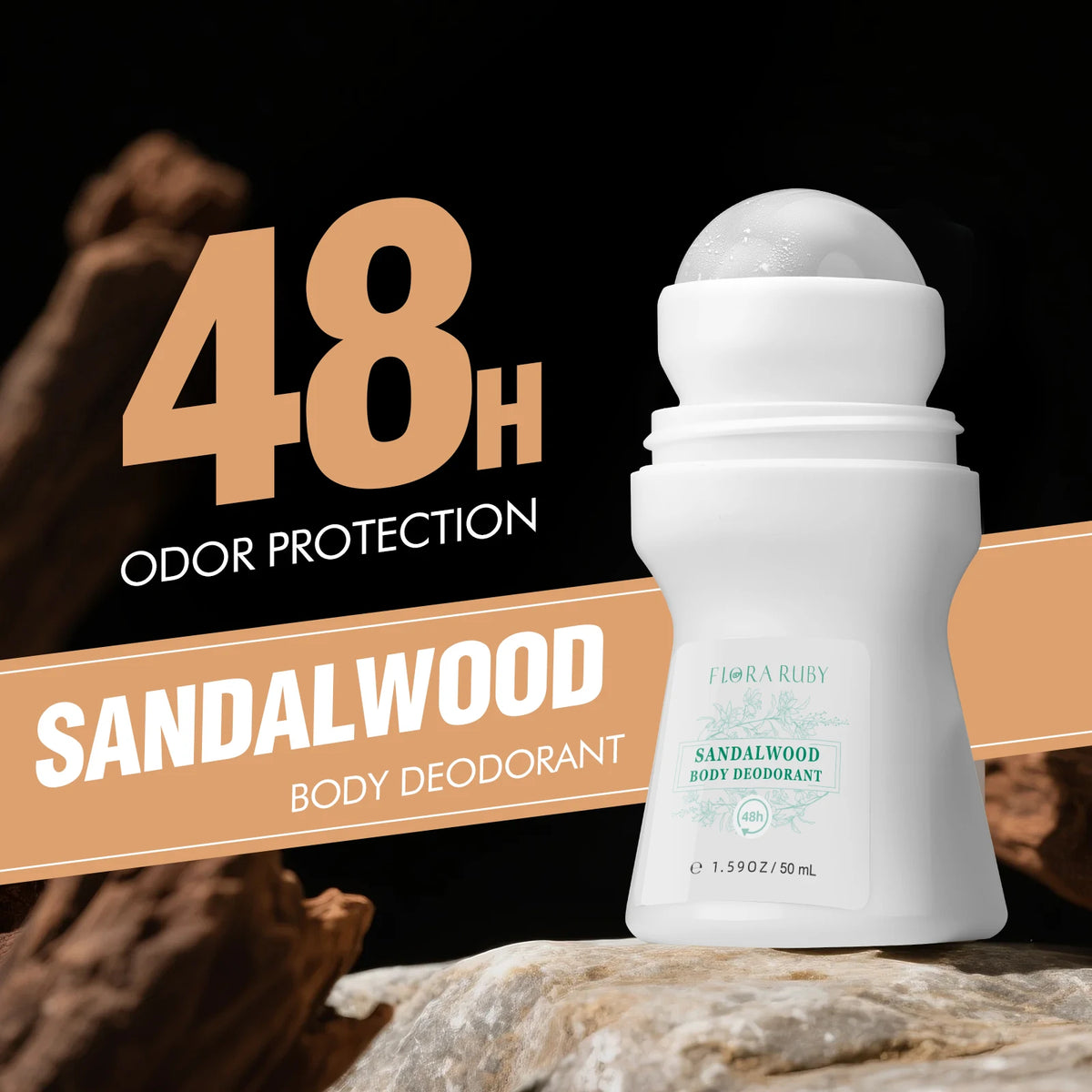 Flora Ruby Light Green Serie Deodorant Roll-On für Frauen und Männer Allzweck-Deodorant Aluminiumfrei Leicht zu Transportieren