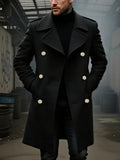 Einreihiger Wollmantel für Herren, verdickt für den professionellen Winter-Look im Trench-Stil