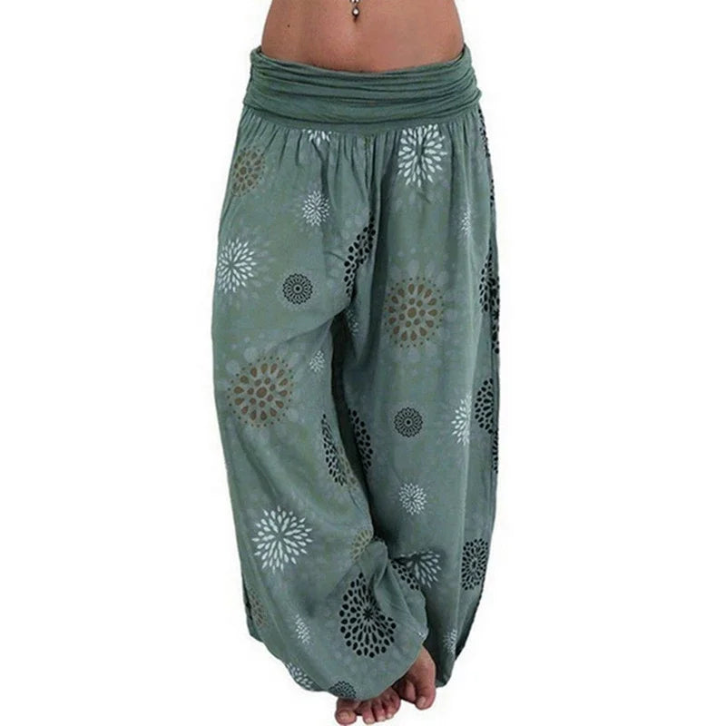 Damenmode heiß verkaufen lange Hosen Harlan lässige Hosen Digitaldruck lange weites Bein Hosen Frauen Yoga lange Hosen