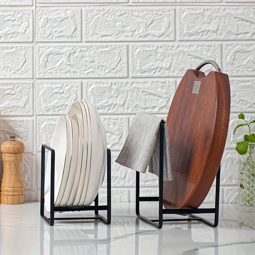 1 Stück Elegantes Metall-Geschirrregal-Set, Platzsparender Mehrstufiger Organizer, Teller- und Besteckhalter, Ausziehbares Design, Küchenaufbewahrung