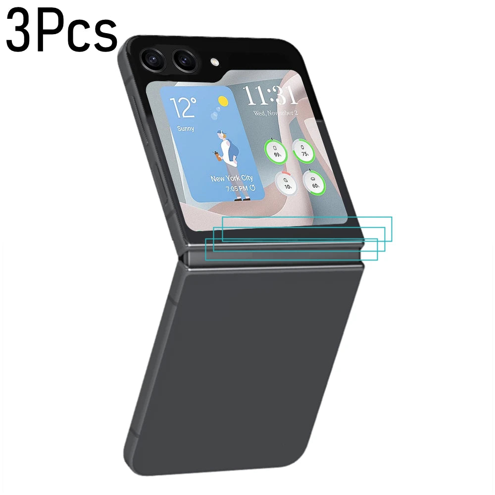 12 in 1 Flip5 Displayschutzfolie für Samsung Galaxy Z Flip 5G, weiches HD-Scharnier, schützende weiche, kratzfeste Hydrogelfolie für ZFlip5