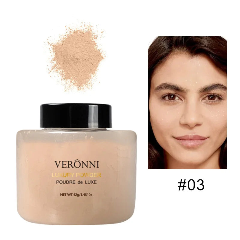 6-Farben-Bananen-Luxuspuder für Frauen, Gesichtsgrundierung, Bananenpulver, Flaschen, loses Pulver, authentisches Ölkontroll-Schönheits-Make-up