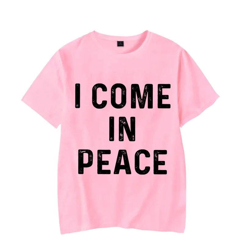 Paar T-shirt Ich bin Frieden/Ich komme in Frieden Gedruckt Kleidung Liebhaber T-shirt Sommer Mode Kurzarm T-shirts Marke Frauen paar Top