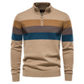 AIOPESON Herren-Pullover aus Baumwolle mit Stehkragen, Stehkragen, Viertelreißverschluss, Pullover, Herbst und Winter, warm, gesellschaftlicher Freizeitpullover für Herren