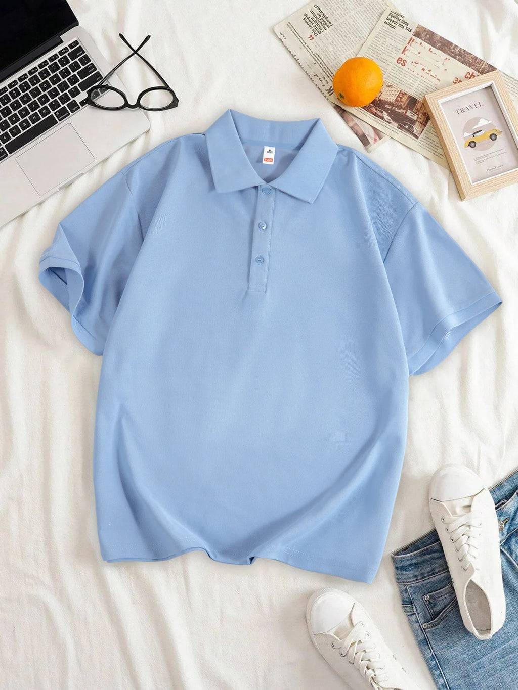 Frauen Einfarbig Polo-Shirt Sommer Casual Kühles Gefühl Antibakterielle Tops Atmungsaktive Kurzen ärmeln Revers Slim Fit 2025, Kleidung