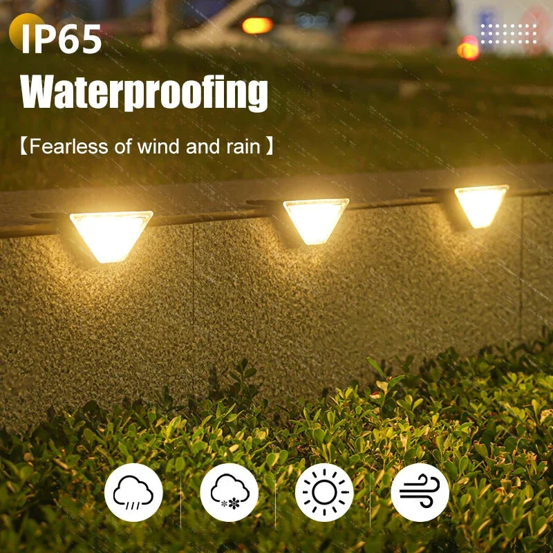 Solar-Stufenleuchten für den Außenbereich, wasserdicht, automatisches Ein- und Ausschalten, Solarlampe für Treppen, Terrasse, Hof, Veranda, Haustür, Gehweg, Dekoration