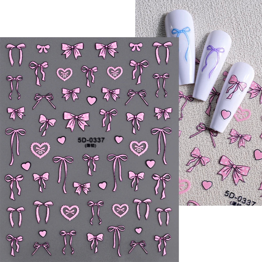 1 Stück 5D geprägte Gold rosa Diamant Halskette Nagelaufkleber Vintage Barock Zepter Nagelaufkleber selbstklebende Nägel Kunstdekoration