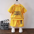 2026 Neues Kinder-Set für Jungen: Sommerliches, schnell trocknendes Sport-Set mit Buchstaben-Print, Kurzarm-Shirt und Shorts, 1-12 Jahre