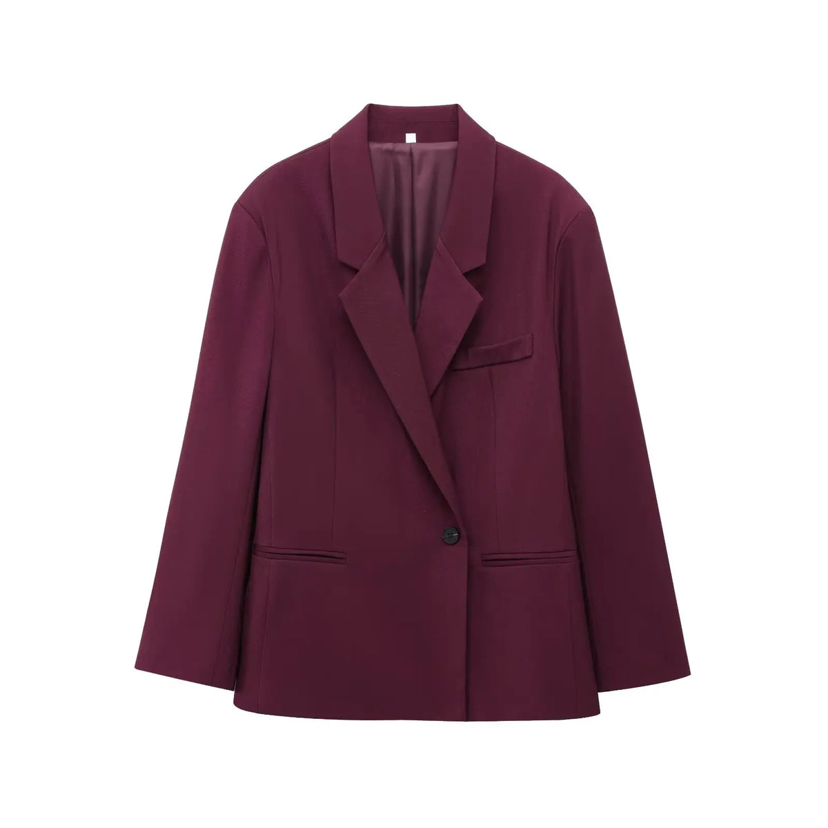 ETJ 2025 Damen Frühjahr neues Freizeitanzug-Set mit doppelter Vorderseite, lockere Freizeitanzugjacke, hohe Taille, doppelte Faltenhose