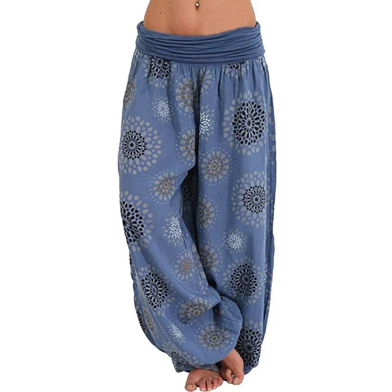 Damenmode heiß verkaufen lange Hosen Harlan lässige Hosen Digitaldruck lange weites Bein Hosen Frauen Yoga lange Hosen