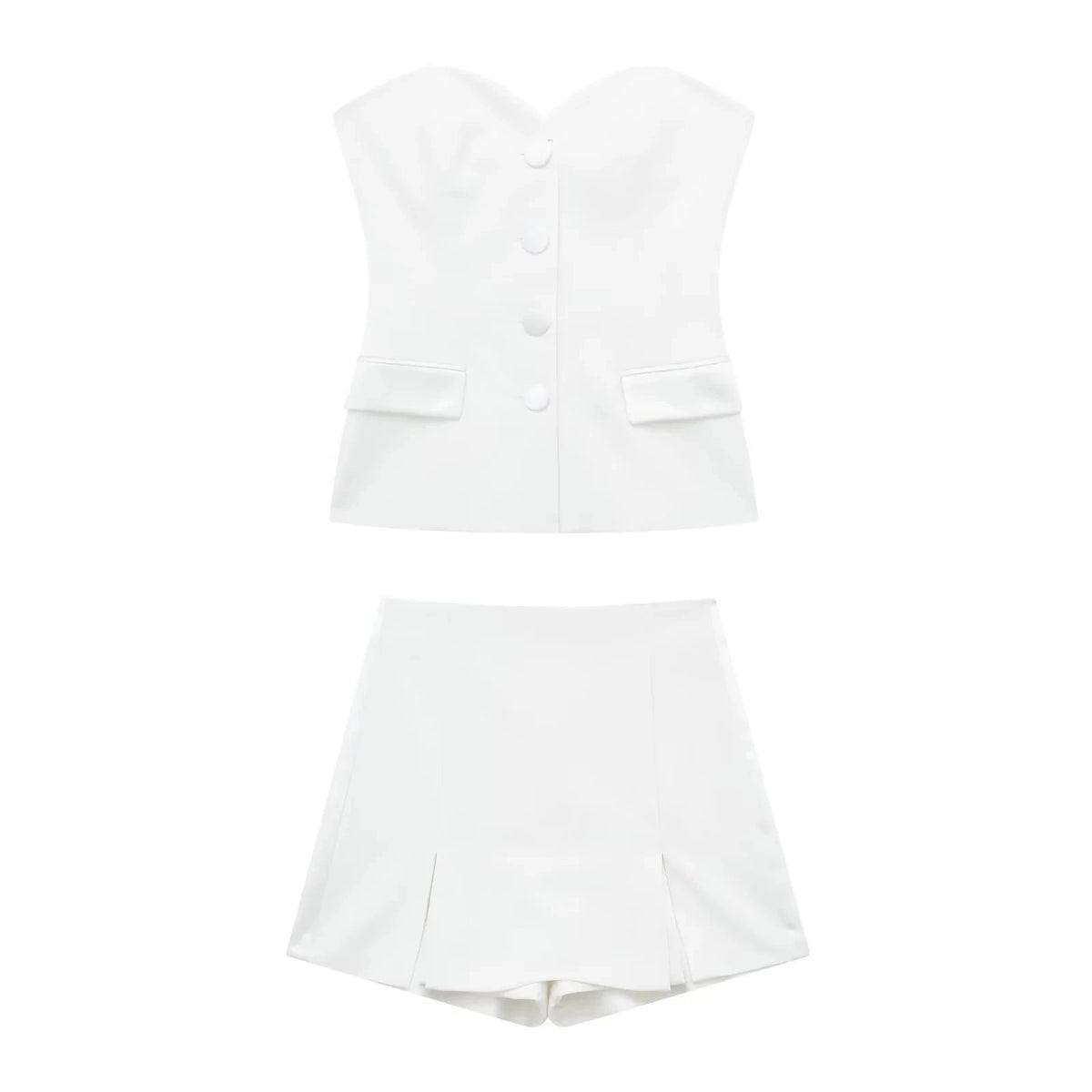 HH Sommer Frauen Elegante Rosa Shorts Röcke Sets Vorderen Knopf Rohr Tops Schlank Schlitz Shorts Culottes Weibliche Mode Streetwear
