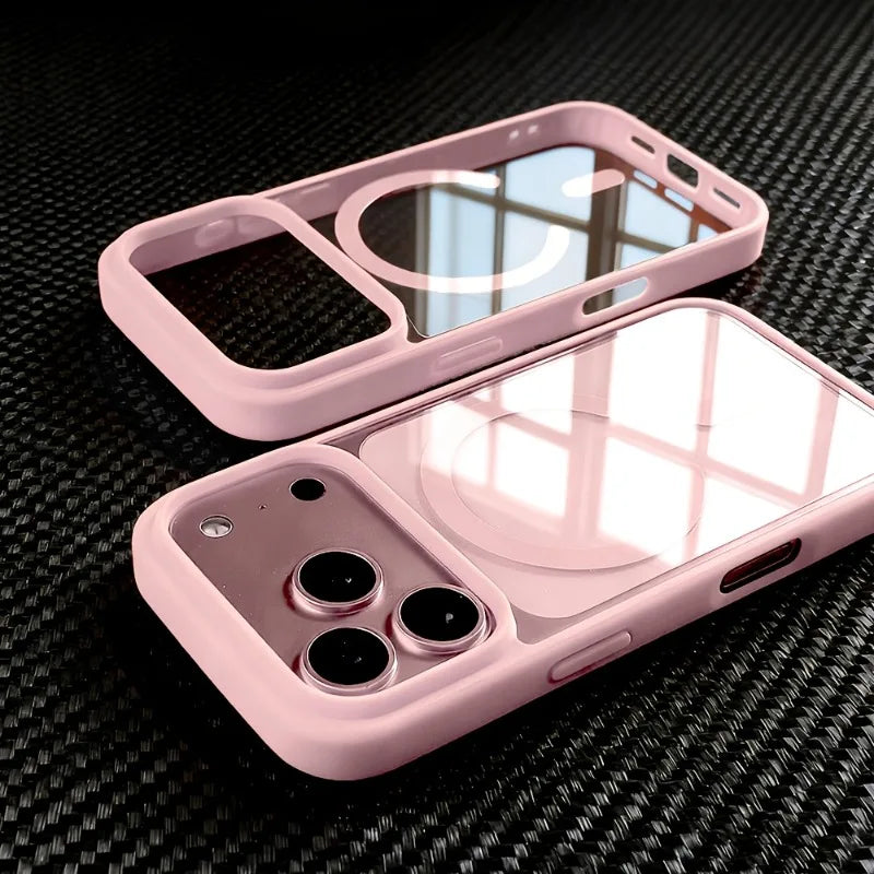 Anti-Vergilbungs-Matte Transparente Handyhülle für iPhone 17 16 15 14 13 Pro Max Plus für MagSafe Magnetische Klare Schutzhülle