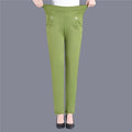 Casual Frauen Dünne Candy Farben Stretch Klassische Hosen Gerade Hosen Mutter Hohe Taille Pantalones Schlanke Knöchel-Länge Hosen