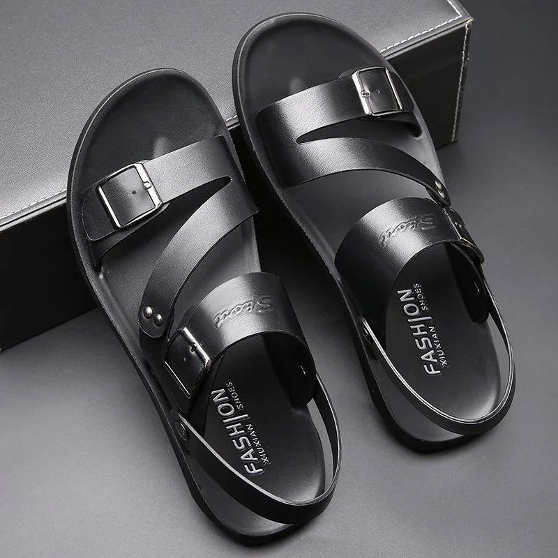 Herren Sommer Mode Komfortable Strandschuhe Dual-Use Slip-On Weiche Sohle Rutschfeste Trendige Sandalen-HX2024