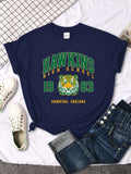 Hawkins High School 1983, bedrucktes Damen-T-Shirt, neue Harajuku-T-Shirts, Street-Fashion, Streetwear, lässige Rundhalsausschnitt-Kleidung