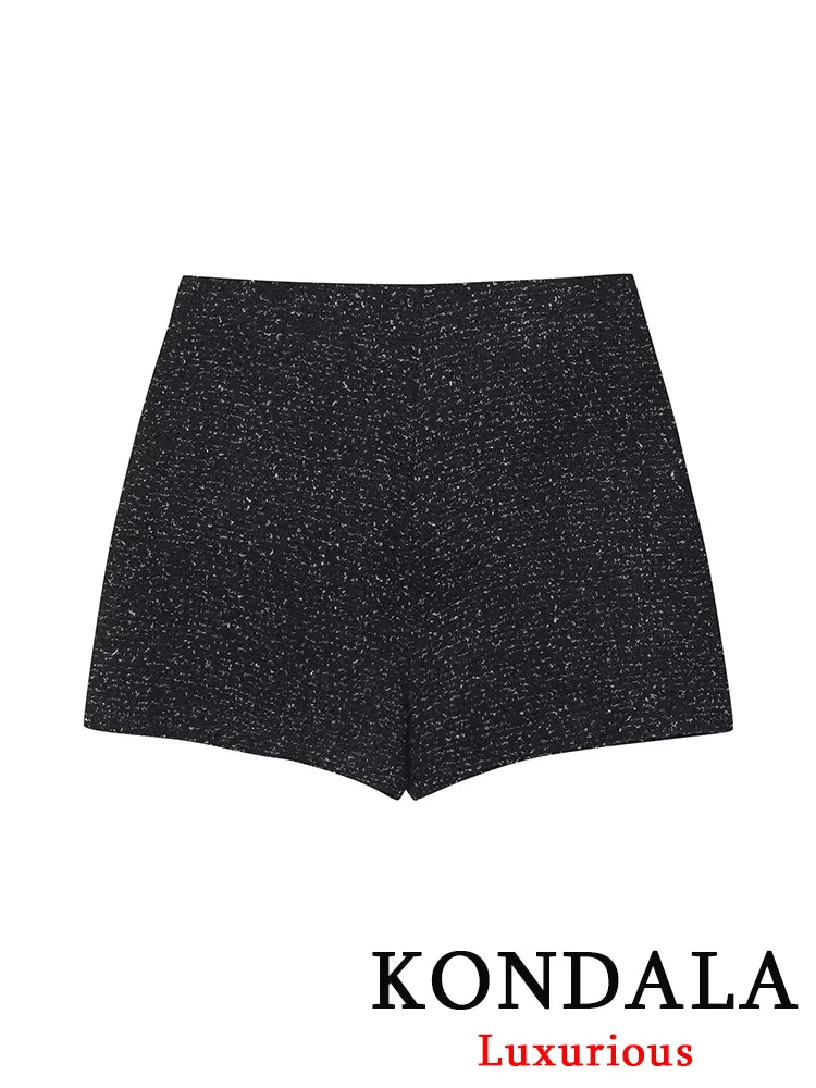 KONDALA Casual Chic Büro Dame Frauen Anzug Textur Schärpen Einreiher Blazer Gerade Shorts Neue Mode 2025, Herbst Sets