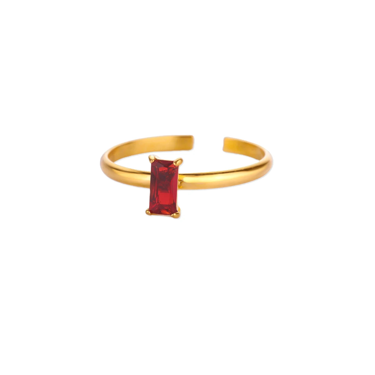 Edelstahl-Geburtsstein-Ringe für Frauen, goldfarben, Zirkon-Geburtsstein-Öffnungsring, minimalistischer Weihnachts- und Geburtstagsschmuck, Geschenk