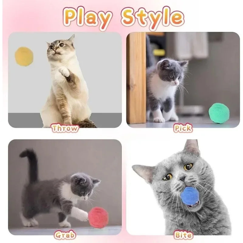 Katze Spielzeug Automatische Ball Launcher Training Spielzeug Für Haustier Kätzchen Kreative Mini Schießen Pistole Spiele Stretch Plüsch Spielzeug Pet Liefert