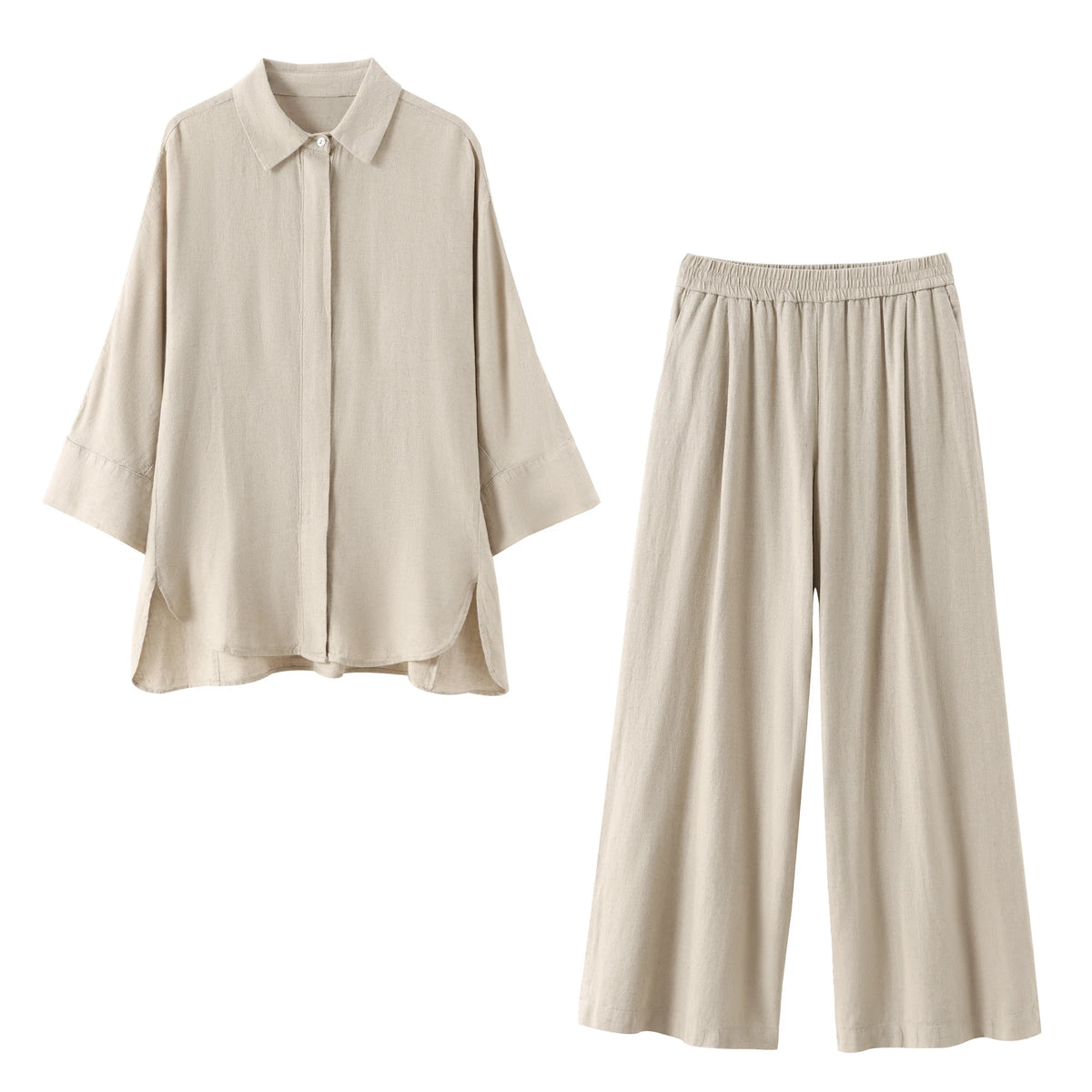 HH Frauen Mode Bluse Hosenanzug Einreiher Langarm Revers Shirts Elastische Taille Hose Solide High Street Outfit