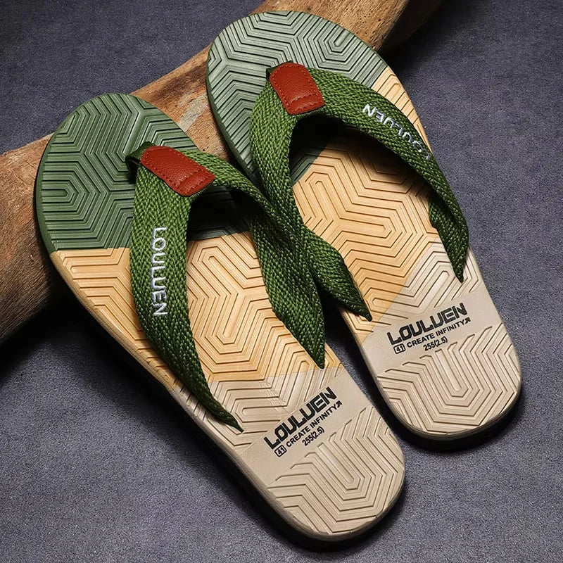 Hochwertige Herren-Flip-Flops für den Sommer, Strand-Flip-Flops, Modische Atmungsaktive Casual-Strandpantoffeln für Herren, Sommer-Outdoor-Schuhe