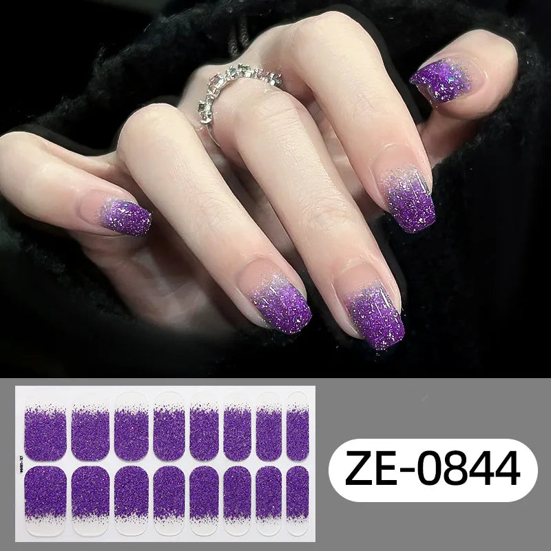 16 Tipps weinrote Nagelaufkleber, langlebig, einfarbig, volle Nagelfolien, selbstklebender Slider, Nagelkunst, DIY-Aufkleber, Maniküre-Dekor