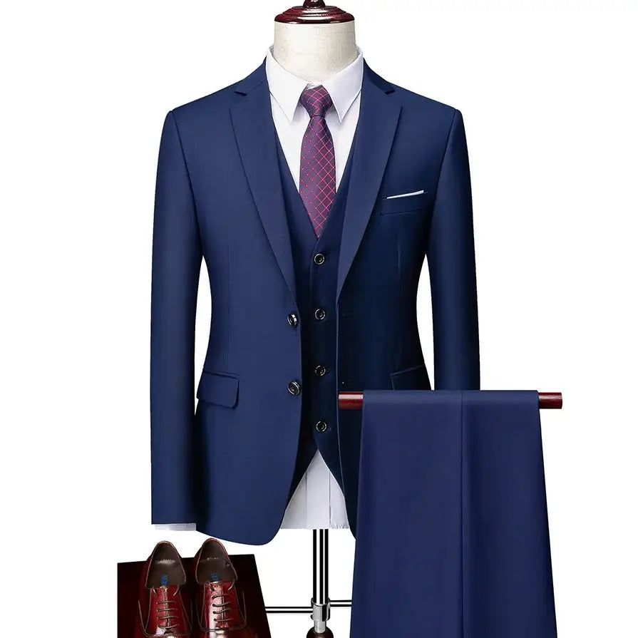 Klassische Hochzeit Smoking Casual Solide Anzüge Slim Fit 3/2 Stück Trauzeugen Anzug Männliche Formale Business Männer Kleidung