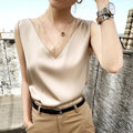 modische Sommer-elegante Tunika für Damen, Hemden und Blusen, Schwarz, Vintage-Büro, Kunstsatin, Seide, Basic-Chiffon-Tops für Damen