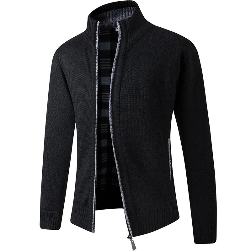 Herren Stehkragen Pullover neue Strickjacke in Herbst und Winter koreanische Version der schlanken einfarbigen Pullover Jacke