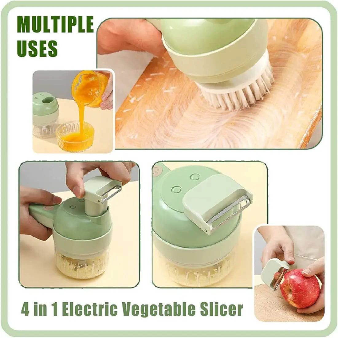 Handheld Elektrische Gemüse Cutter Set, Drahtlose Küchenmaschine für Knoblauch Chili Pfeffer Zwiebel Ingwer Sellerie Fleisch mit Brus