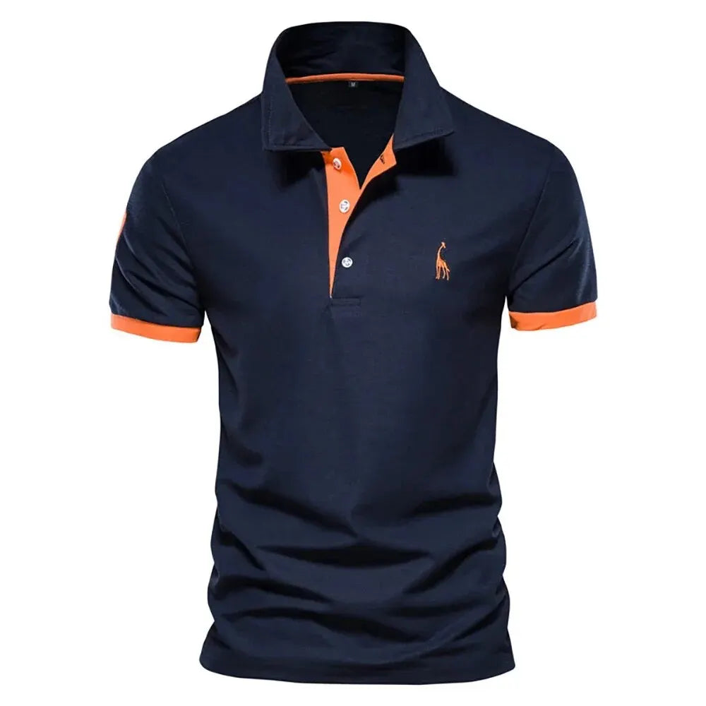 Dropshipping Polo Giraffe Hemd Männer Qualität Stickerei Sommer Kurzarm Polo Casual Business Social Herren Polos BR Größe