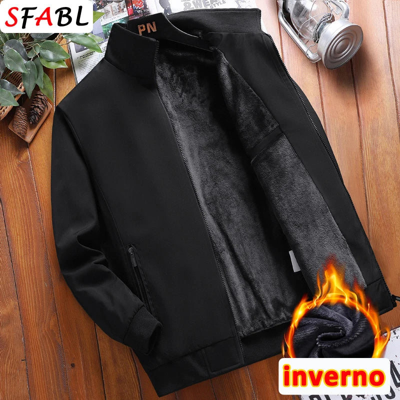 Dicke Fleece Warme Herren Winterjacke Winddicht Herren Wintermantel Fleece Blazer Herren Herbst Windschutz Casual Business Mantel L-3XL