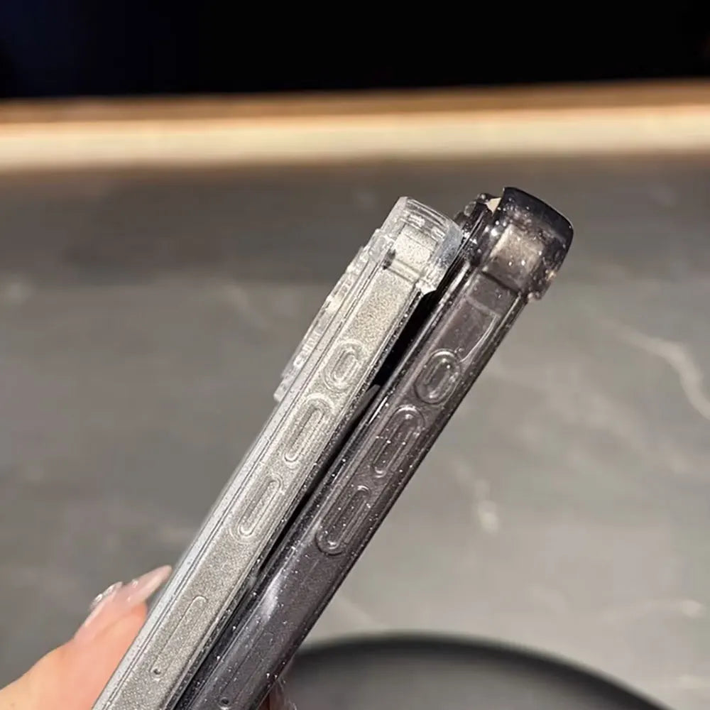 Glitzernde Antikollisions-Hülle für iPhone 17 Pro Max 16 Pro Max 15 14 12 13 Pro Max 11 Air 17Pro, klare Anti-Fall-Abdeckung mit vier Ecken