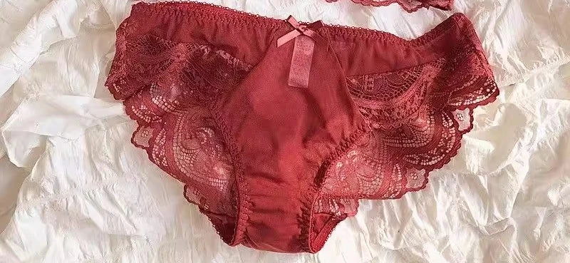 MOYISU Sexy Spitzen-Bralette-Set, kleine Brüste, französisches Design, abnehmbare Träger mit dünnen Push-Up-Pads, weiche Bügel-BH-Abdeckung, Oberteil AB