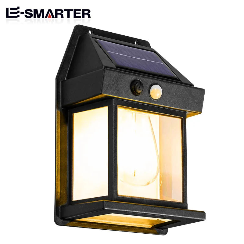 Bewegungs sensor Solar Wolfram Nacht lampe intelligente Wand leuchte 3 Beleuchtungs modi wasserdichte Innenhof Garten dekoration Laterne