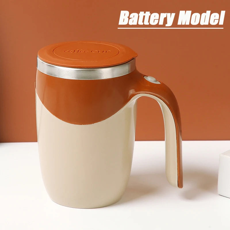 Tragbare automatische Rühr-Kaffeetasse, magnetisch, elektrisch, Edelstahl, selbstmischender Kaffeebecher, drehbar, für Zuhause, Büro, Reisen