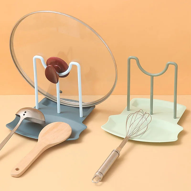 Küche Organizer Topf Deckel Lagerung Rack Regal Pfanne Trocknen Ständer Arbeitsplatte Punch-freies Löffel Pad Lagerung Halterung Hause zubehör