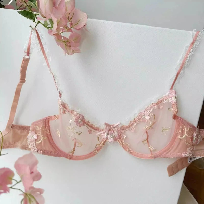 Neues 2026 Ultra-Dünnes Spitzen-Lingerie-Set für Damen, Push-Up, Transparent, Übergröße, Weich, Sexy, Alltags-Unterwäsche, BH