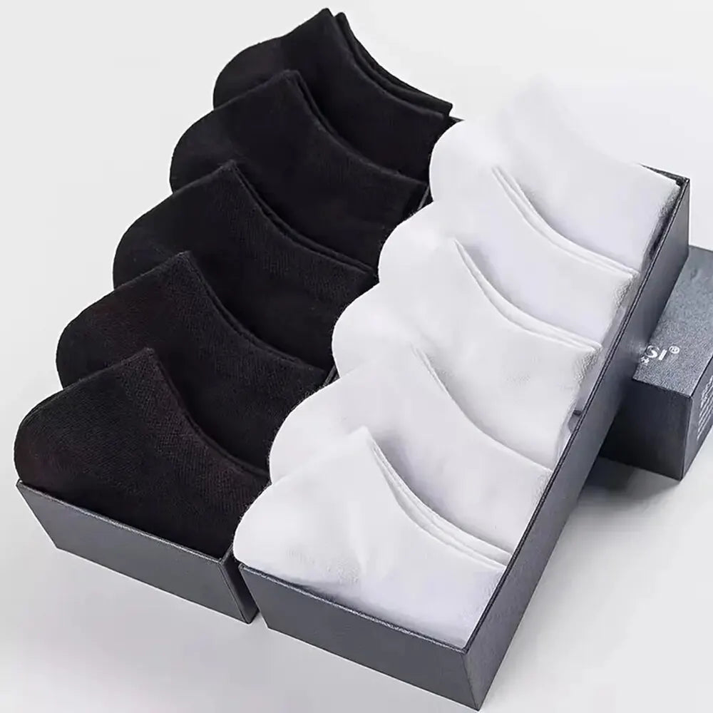 10 Paar Herren-Bootssocken, atmungsaktiv, schweißabsorbierend, einfarbig, reife, atmosphärisch, hochwertige Herren-Sport-Business-Socken