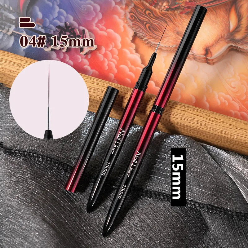 6/9/12/15/18/25mm Nail Art Liner Pinsel Gel-Nagelpinsel Gel-Nagellack Malerpinsel Zeichnen Nagelkunst Design Pinselstift