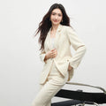 SENTUBILA Leinenmischung Damen-Blazer-Anzug-Set mit Reverskragen und Schlaghose 2026 Büro-Outfits Damenkleidung 161ZA4991