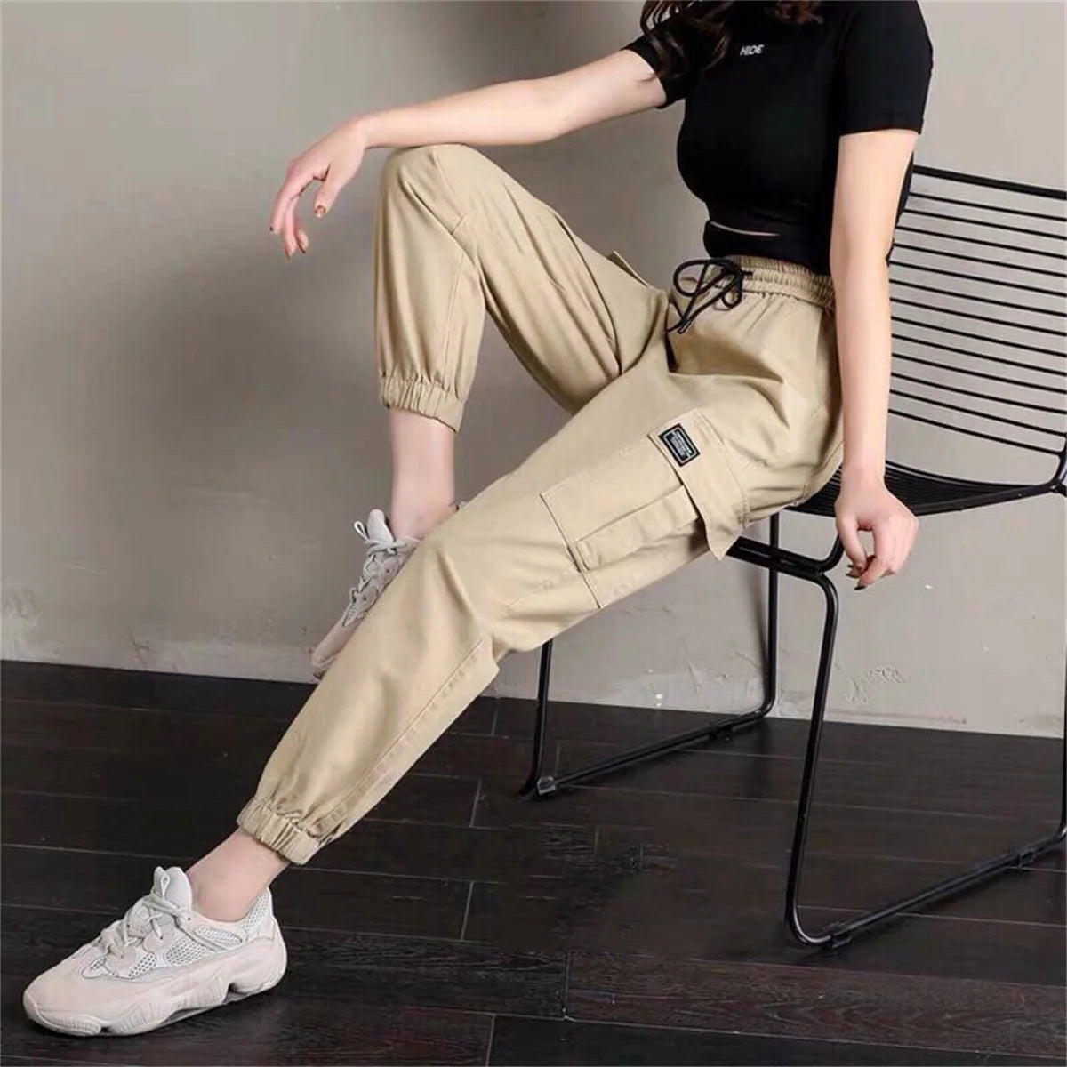 Coole Cargo Hosen Frauen Casual Harajuku Jogger Hohe Taille Lose Weibliche Hip Hop Hosen Koreanische Punk Hosen Lustige Capri Femme