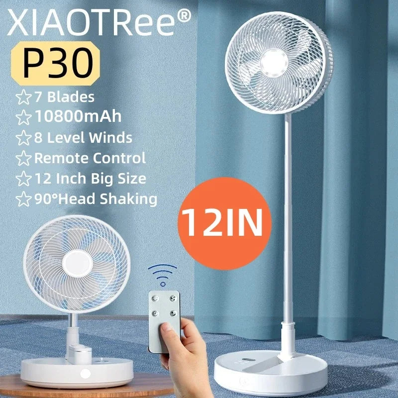 P30/p10 10800mah USB klappbarer tragbarer Lüfter Zoll Kühlung drahtlose Klimaanlage Tisch boden Teleskop ventilator für Camping ventilator