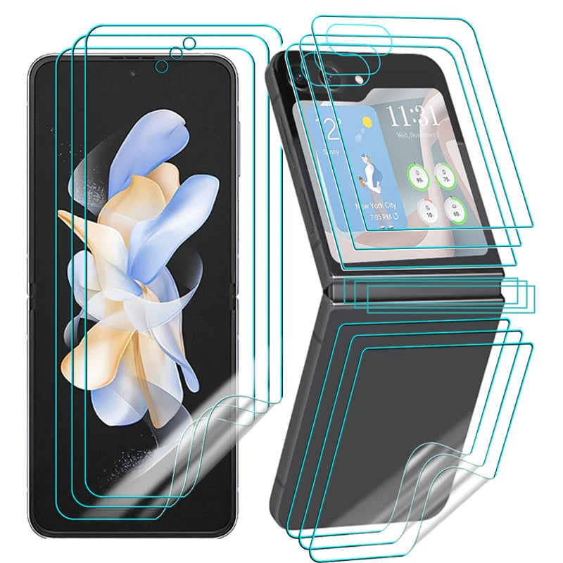 12 in 1 Flip5 Displayschutzfolie für Samsung Galaxy Z Flip 5G, weiches HD-Scharnier, schützende weiche, kratzfeste Hydrogelfolie für ZFlip5