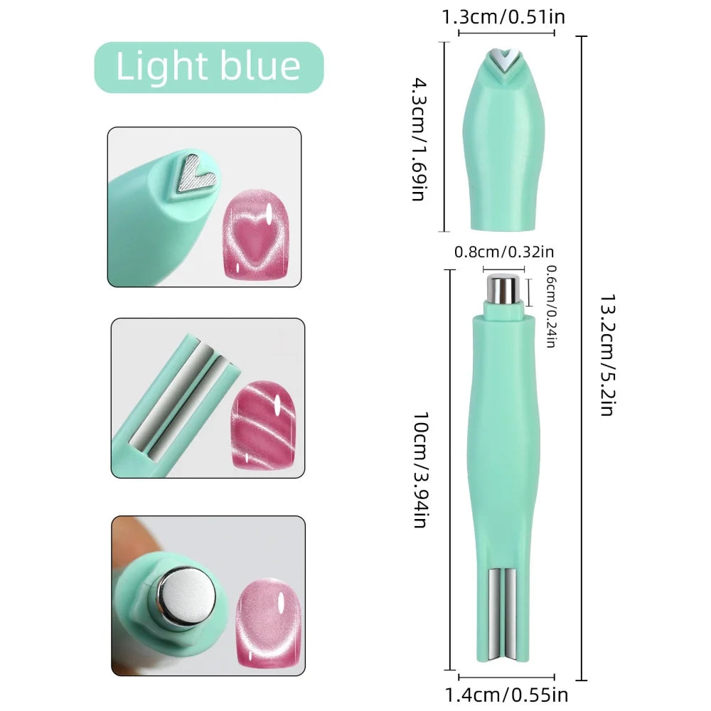 3-in-1 Multifunktionaler magnetischer Katzenaugen-Nagel-Magnetstab, 130 mm, superstarker Gel-Nagellack-Magnetstift, großer Zylinder, magnetisch