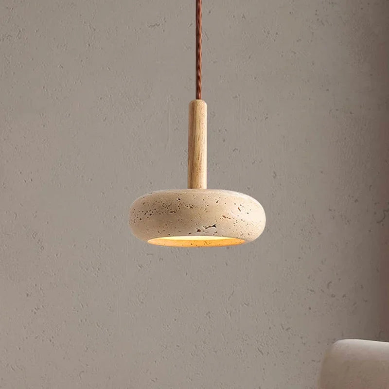 2024 neue, heiß verkaufte Pendelleuchten, Wabi Sabi, kreisförmiger gelber Stein, kommerzielle Heimdekoration, Restaurantzimmer, LED-Droplight