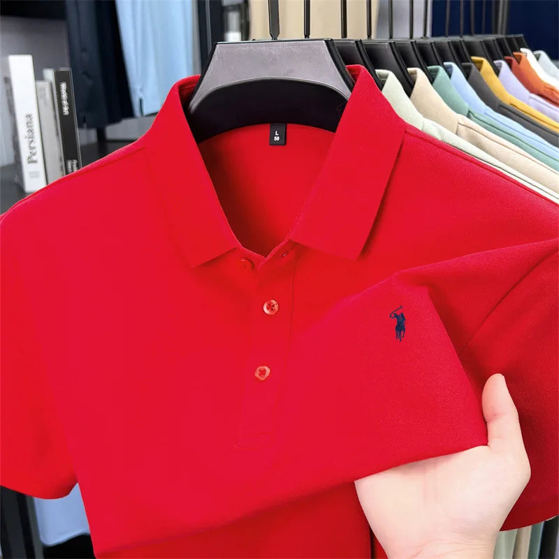 2026 Neues Luxus-Herren-Poloshirt mit Pony-Stickerei – Hochwertiges besticktes Kragen-Kurzarm-Freizeit-Sommer-T-Shirt