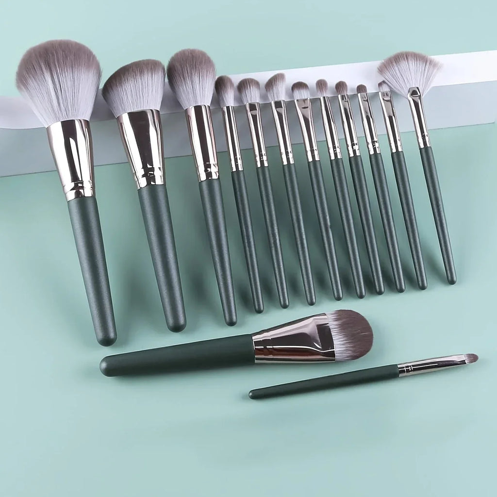 14-teiliges Make-up-Pinsel-Set, weich, flauschig, professionelle Kosmetikpinsel zum Mischen von Foundation, Puder, Lidschatten, komplette Schönheit